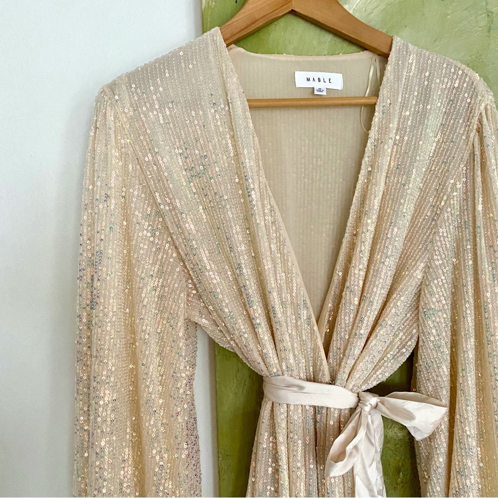 Wrap Sequin Mini Holiday Party Dress size Medium